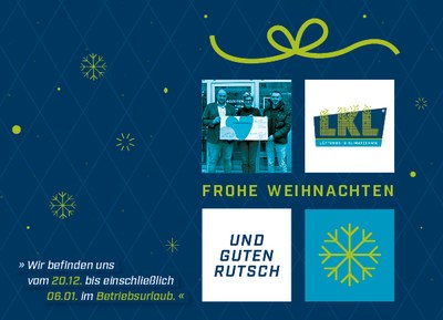 Luftige Weihnachtsgrüße 2024: Das LKL Team wünscht frohe Festtage